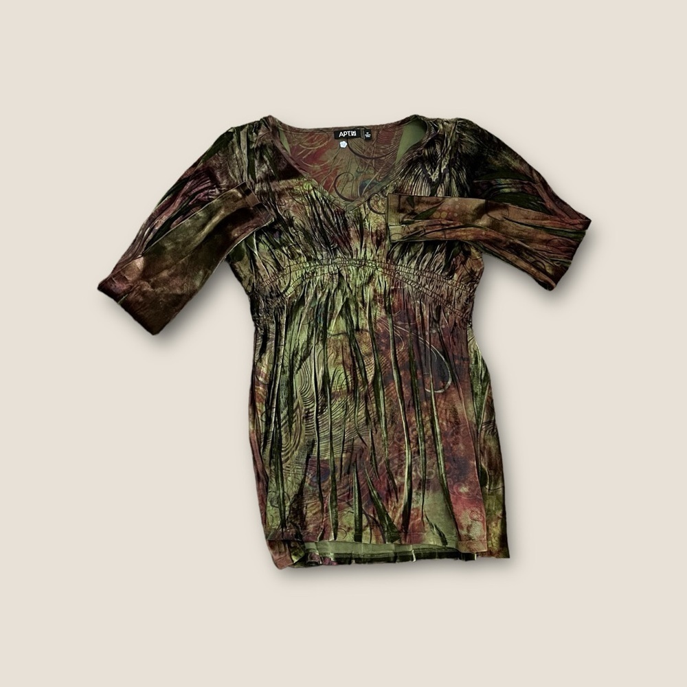Apt 9 Fairy Grunge Forest Nymph Y2K Vibes Blouse Olive Combo M